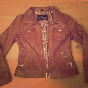 Guess genuine leather jacket Size Medium